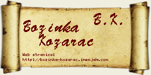 Božinka Kozarac vizit kartica